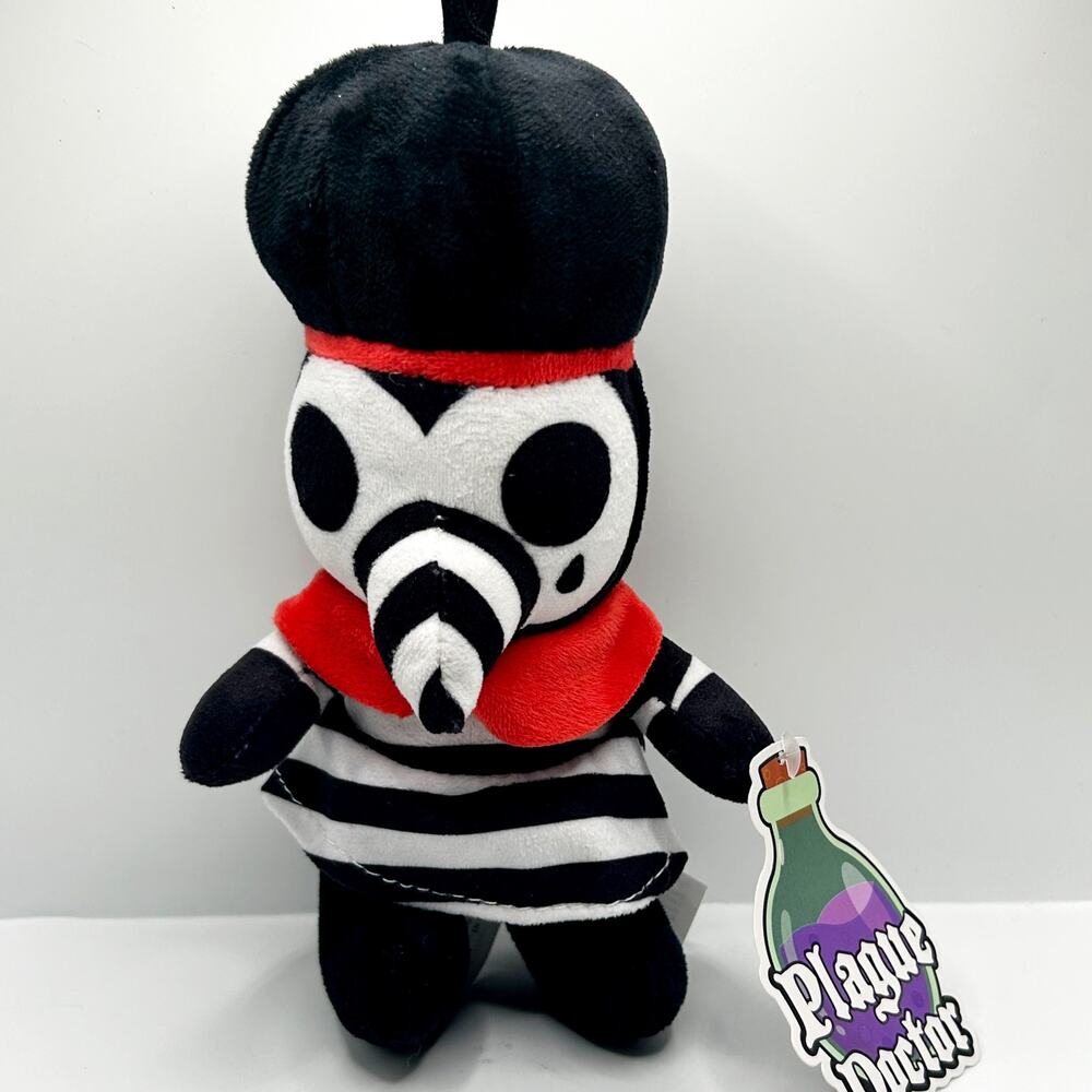 Plague Doctor Red Black Stuffed Plush Toy Good Stuff Mime Costume Horror NWT